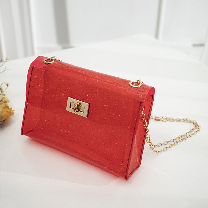 Transparent Red Messenger Bag