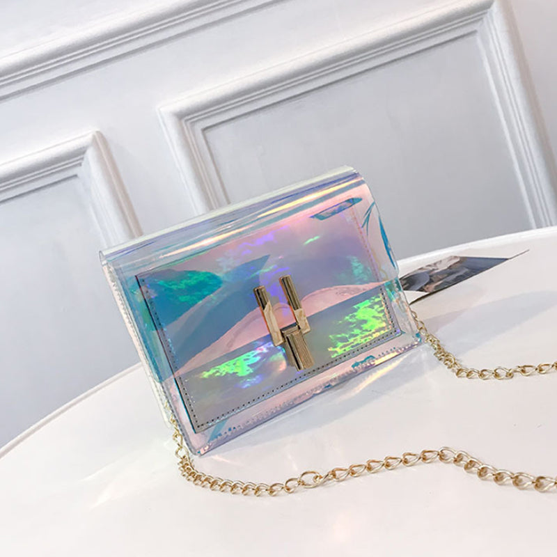 Transparent Silver Crossbody Bag